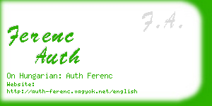 ferenc auth business card